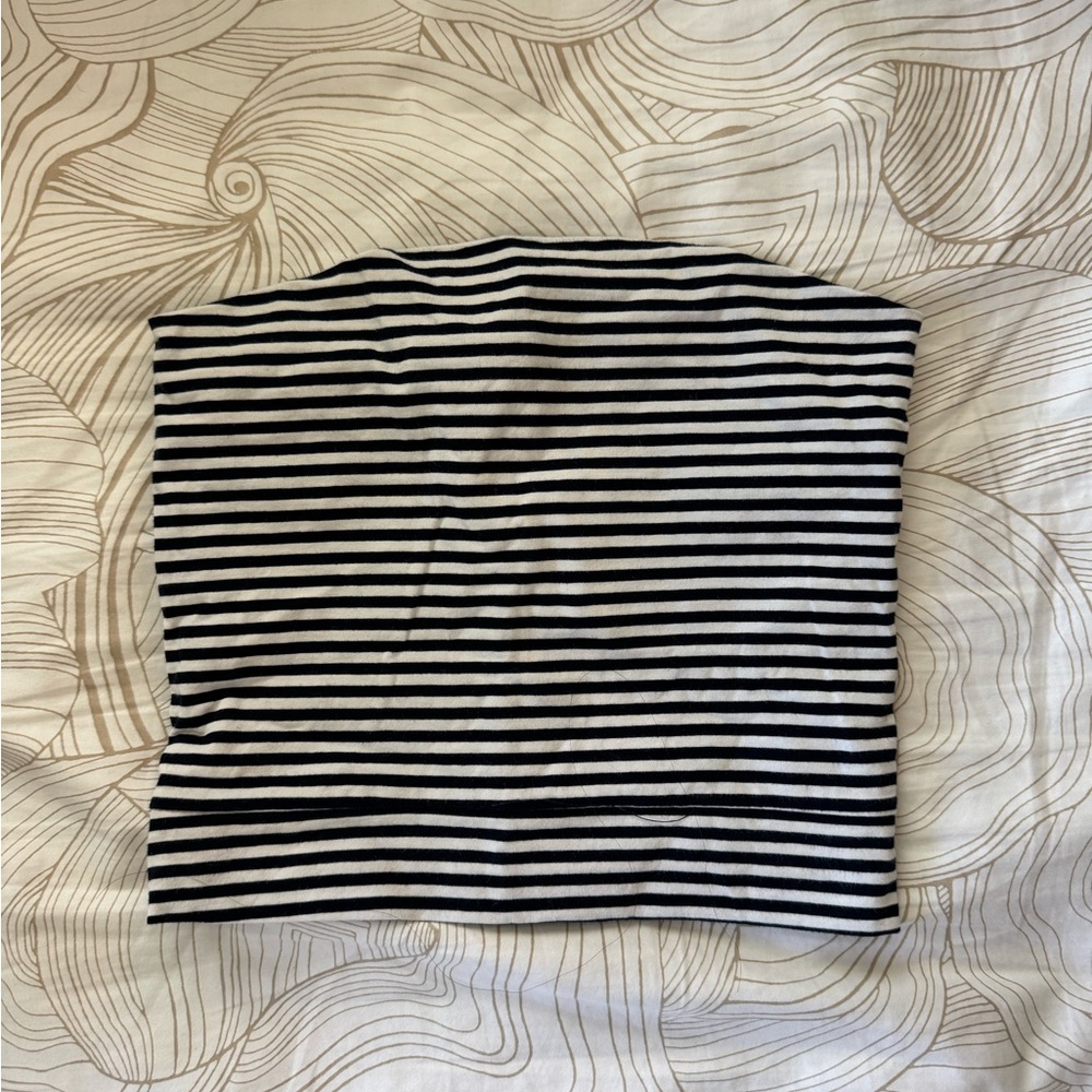 Navy and White Striped Tube Top